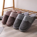 Embroidered Middle Aged And Elderly Men's Cotton Slippers