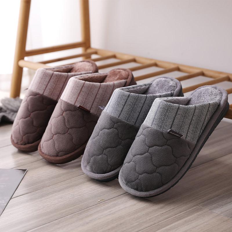 Embroidered Middle Aged And Elderly Men's Cotton Slippers
