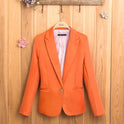 European and American women's candy color one button small suit lining Slim long-sleeved blazer
