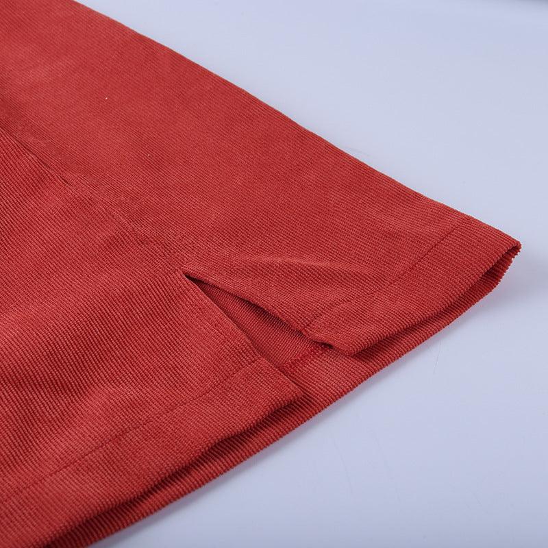 Corduroy split skirt