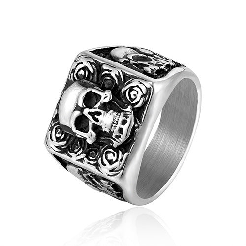 Personalized Creative Skull Shape Stainless Steel Ring Ornament