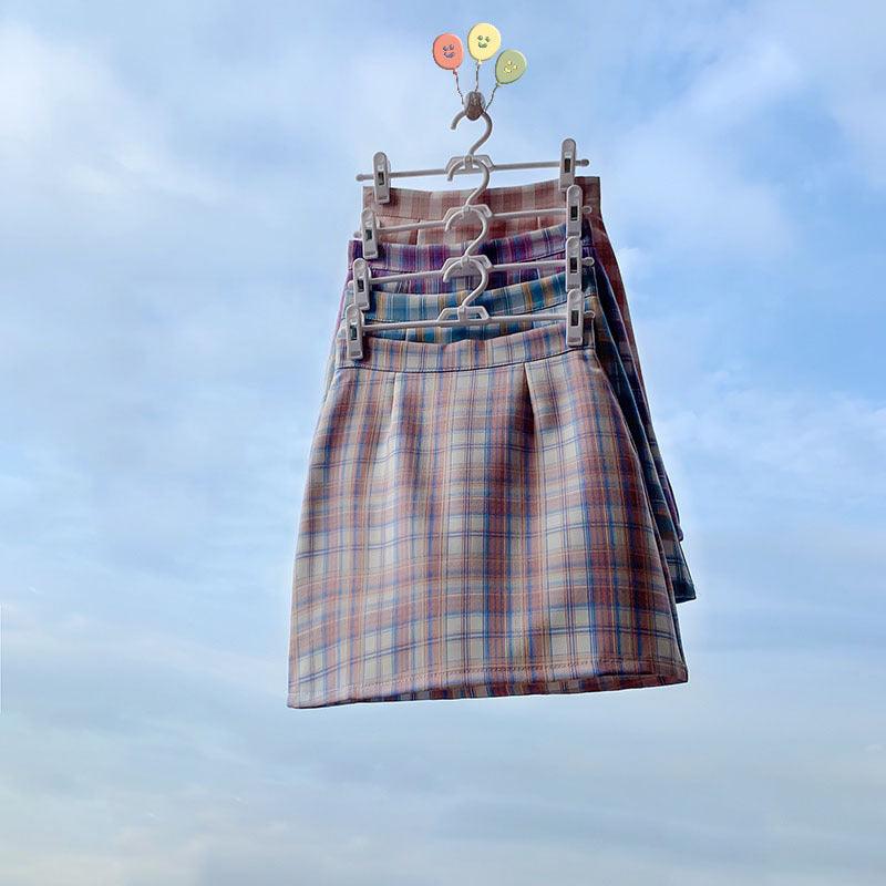 Summer ladies plaid skirt