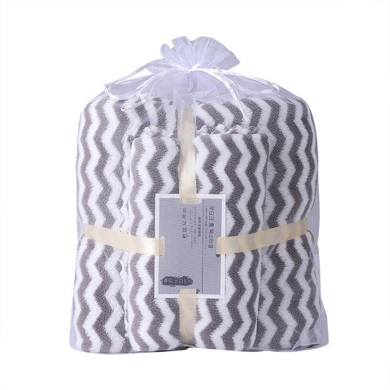 Water Ripple Coral Fleece Towels Child And Mother Suit Two-piece Set