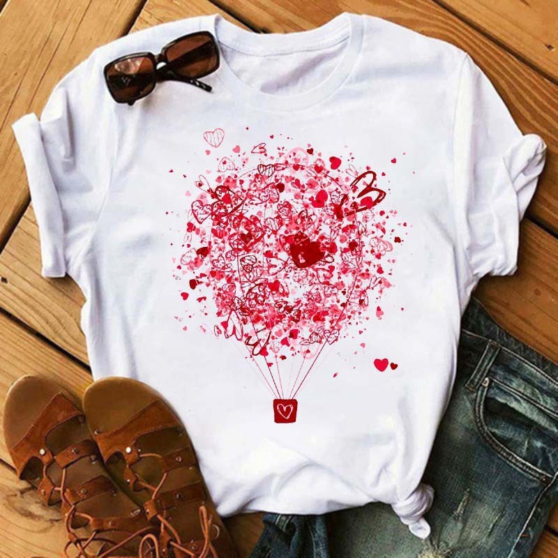 Ice Cream Flower Print Men And Women Couple Short Sleeve