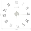 vidaXL 3D Wall Clock Modern Design Silver 100 cm XXL