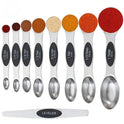 9-piece Set Of Stainless Steel Double Headed Measuring Spoons