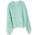 Women's Hollow-out Thick Needle Long-sleeved Sweater