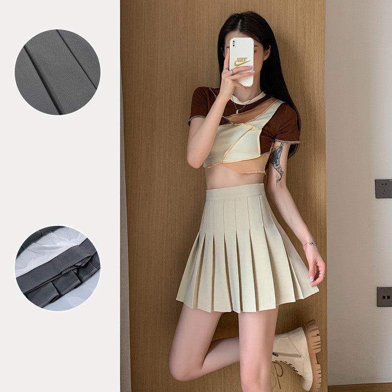 Japanese High Waist Pleated Women's Summer Skirt