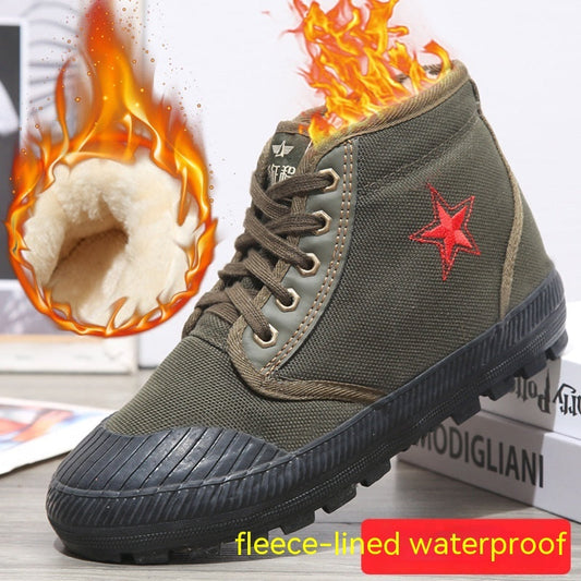 Non-slip Labor Protection Rubber Shoes Fleece-lined