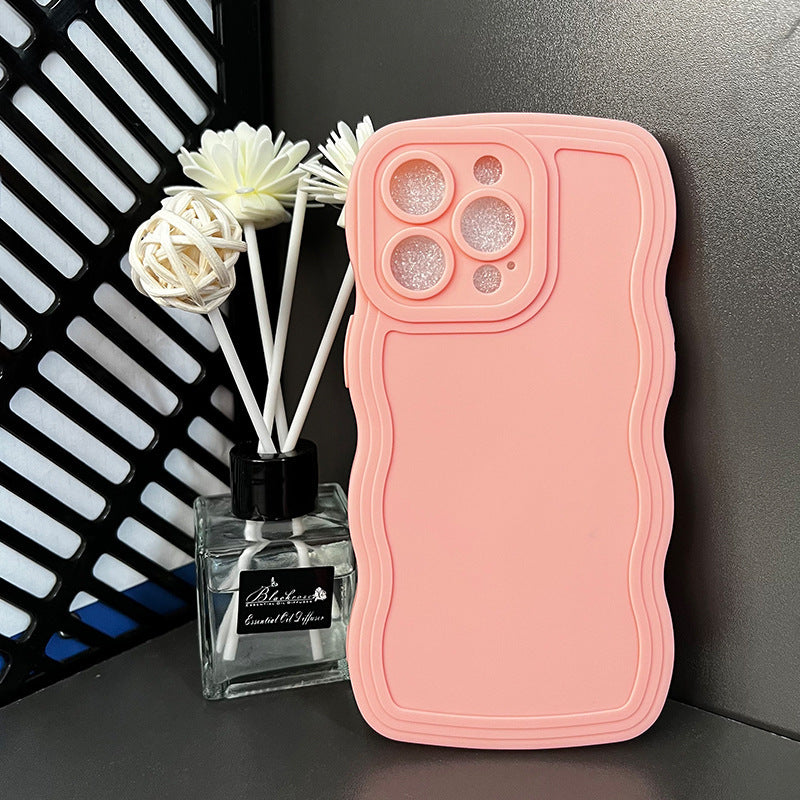 Solid Color Big Wave Suitable For Phone Case Solid Color Drop-resistant Soft Shell