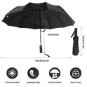 12 Ribs Strong Automatic Umbrella Windproof Stormproof Compact Folding Umbrella