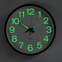 12'' Wall Clock Large Quartz Silent Luminous Glow In The Dark Indoor Home Office