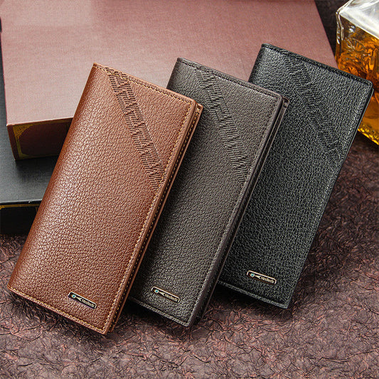 Fashion Embossed Magnetic Buckle Multi Card Slot Men's Wallet