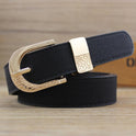 Ladies Wide  Pigskin Belt Pin Buckle Two-piece Set