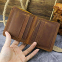Multiple Card Slots Top Layer Leather Crazy Horse Leather Wallet