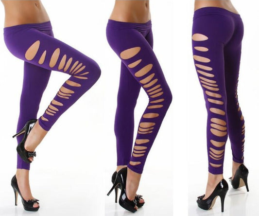 Nine-point Leggings With Side Holes