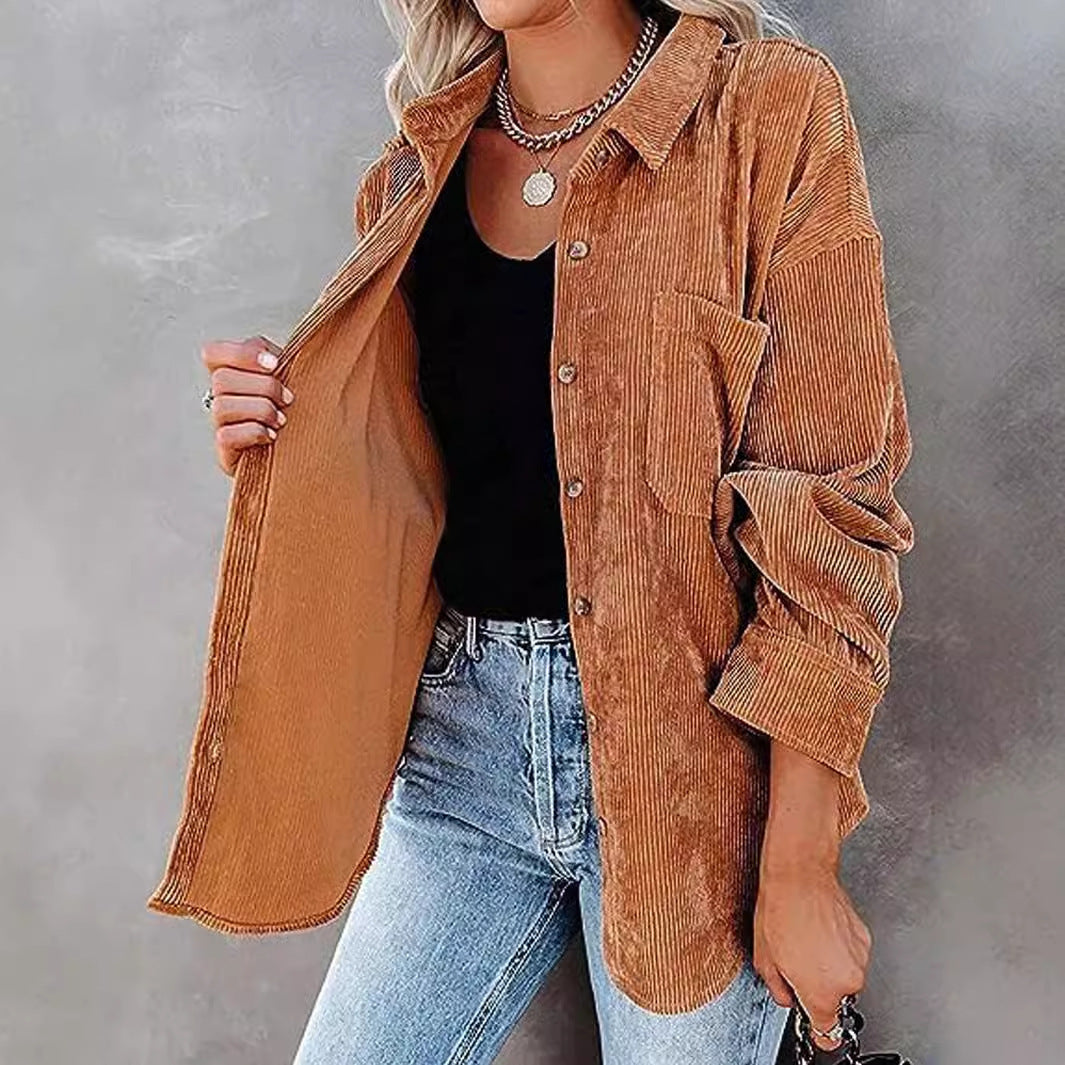 Loose Casual Jacket Corduroy Shirt