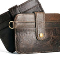 Short Leather Driving Id Card With Pocket Wallet