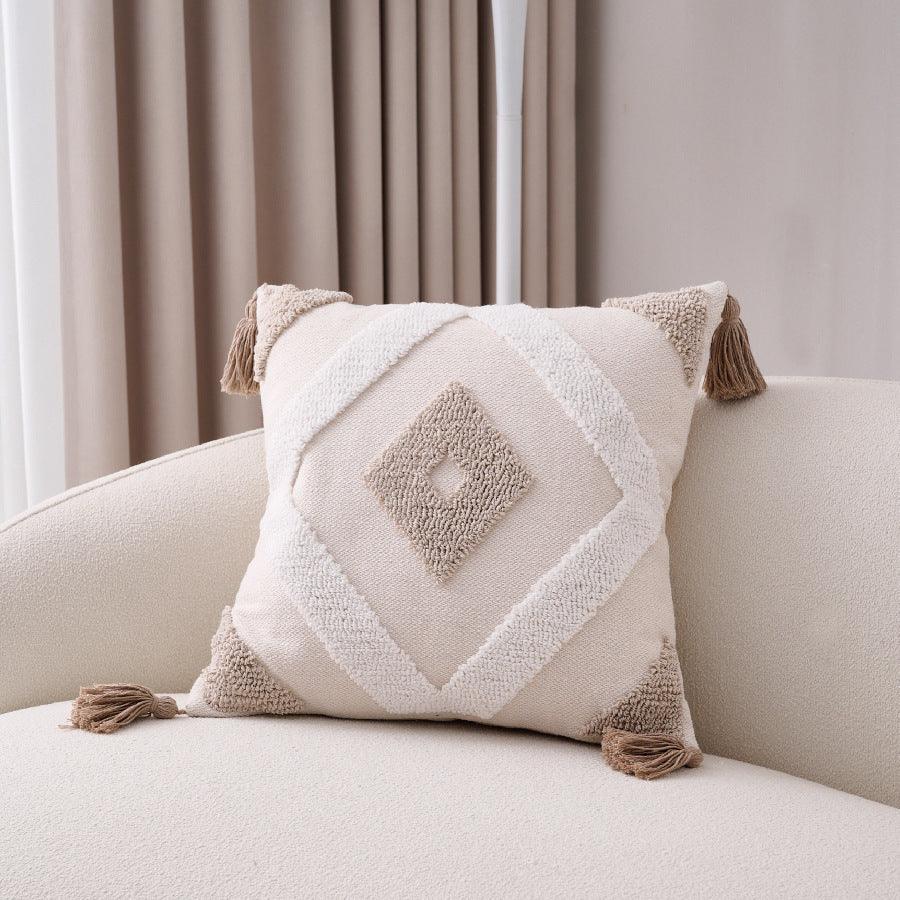 Cotton And Linen Bohemian Ins Style Pillow Sofa Living Room And Bedside Backrest Bay Window Tassel Cushion Cover