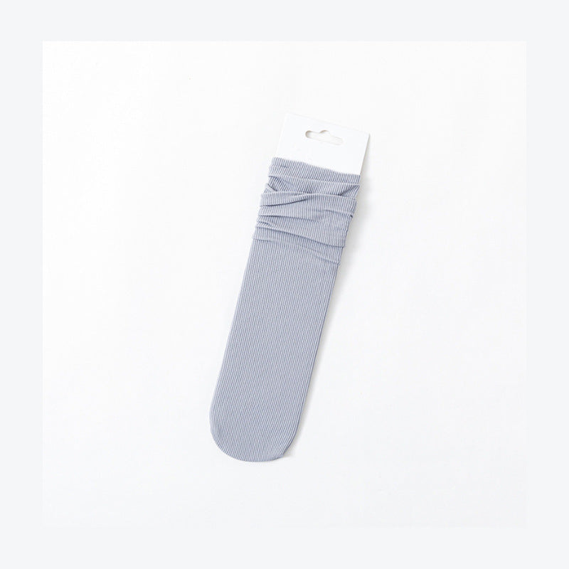 Bunching Socks Women's Springsummer Thin Solid Color