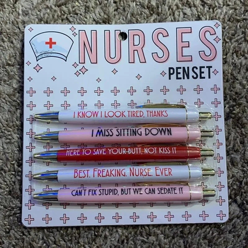 Nurse Theme Copywriting Ballpoint Pen Funny Nurse Retractable Ballpoint