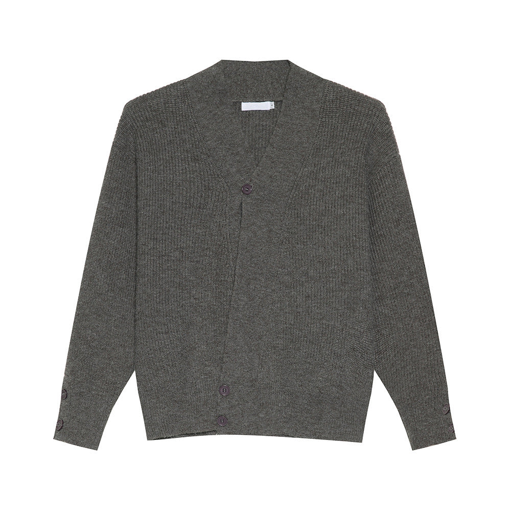 Niche Oblique Placket Design Sweater Men's Sweater
