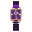 Square Simple Temperament Magnetic Snap Diamond Women's Watch