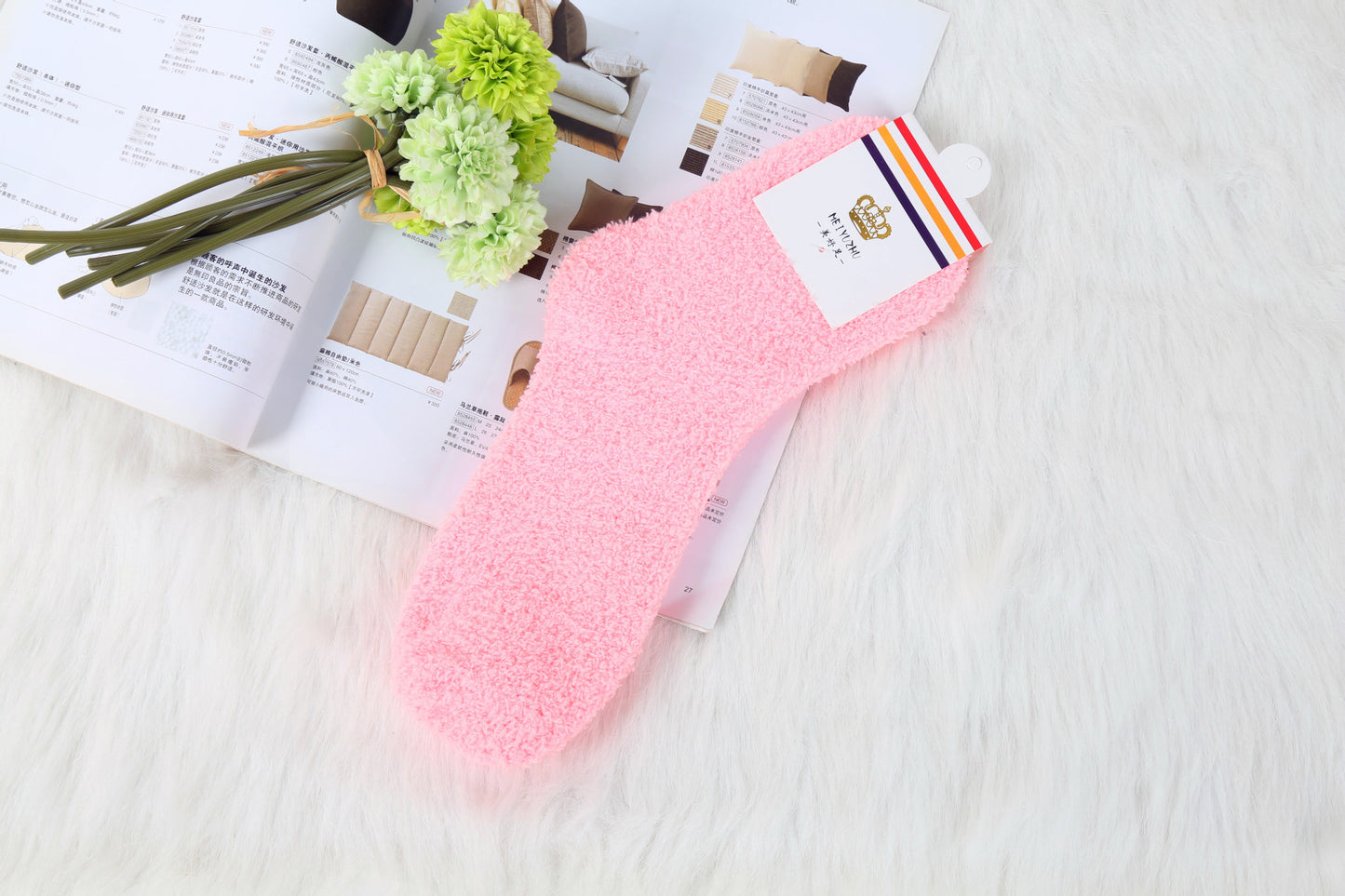 Solid Color Thick Warmth Floor Socks