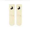 Spring And Autumn New Cute Illustration Heel Flocking Color Dots Tube Socks