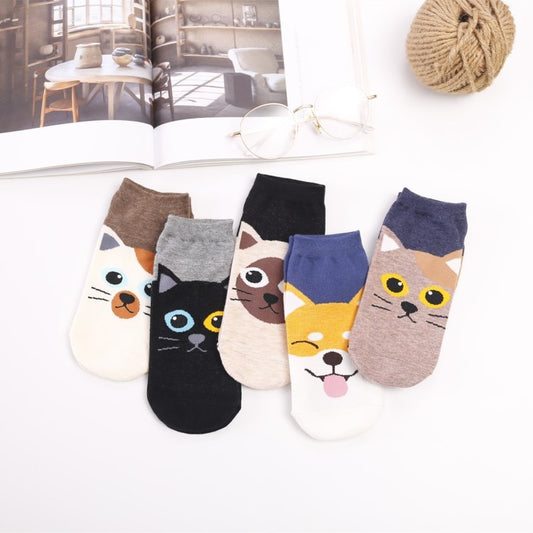 Women's Straight Cartoon Socks Cotton