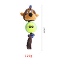Pet Dog Toy Corduroy Tennis Ball Cotton Rope Dog Bite Resistant Teeth Sound Toy Interactive Play