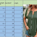 Women's Clothes Hot-selling V-neck Buttons Short Sleeve Top