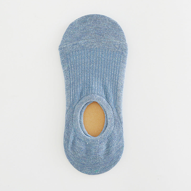 Pure Color Invisible Cotton Ladies Socks