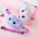 Cartoon Plush Shoulder Bag Little Girl Cute Big Eyes Waist Bag Kindergarten Children Messenger Bag Chest Bag