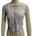 Summer Women's Lace-up Floral Lace Vest