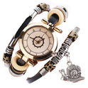 Women's Vintage Bracelet Watch Coiling Leather Watch Snail Pendant