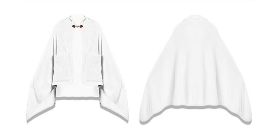 White Double-sided Flannel Cloak Blanket