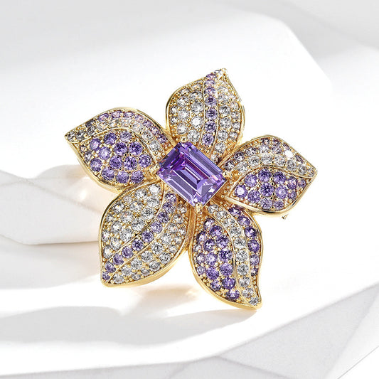 Purple Flower Brooch Beautifully Designed