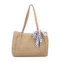 Women's Woven Tote Chain Crossbody Scarf