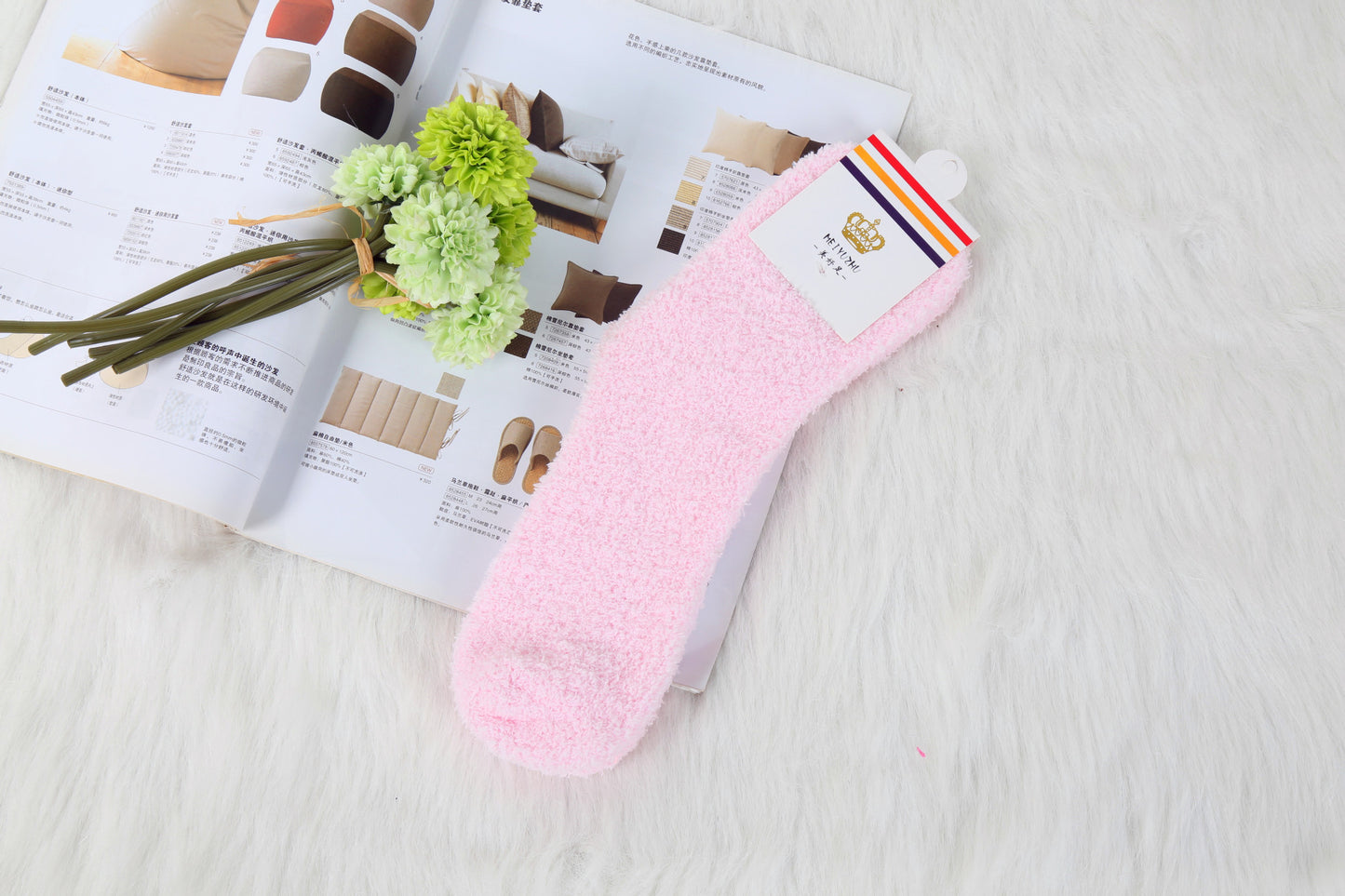 Solid Color Thick Warmth Floor Socks