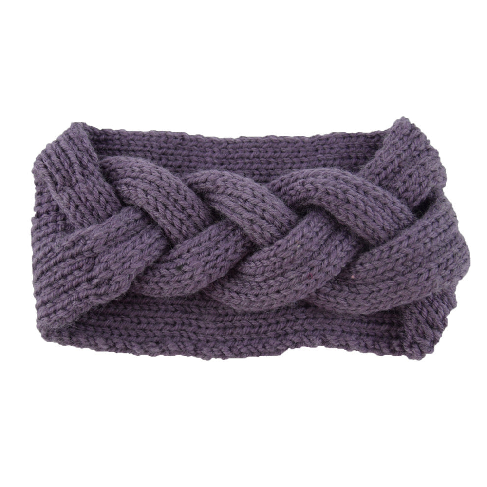 Ladies Knitted Wool Headband Crossover Head Cover