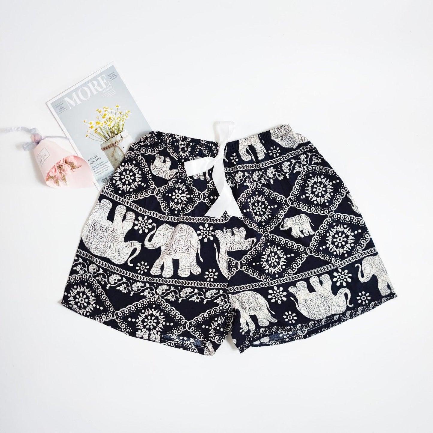 Women's Cotton Silk Shorts Plus Size Homewear Beach Pants