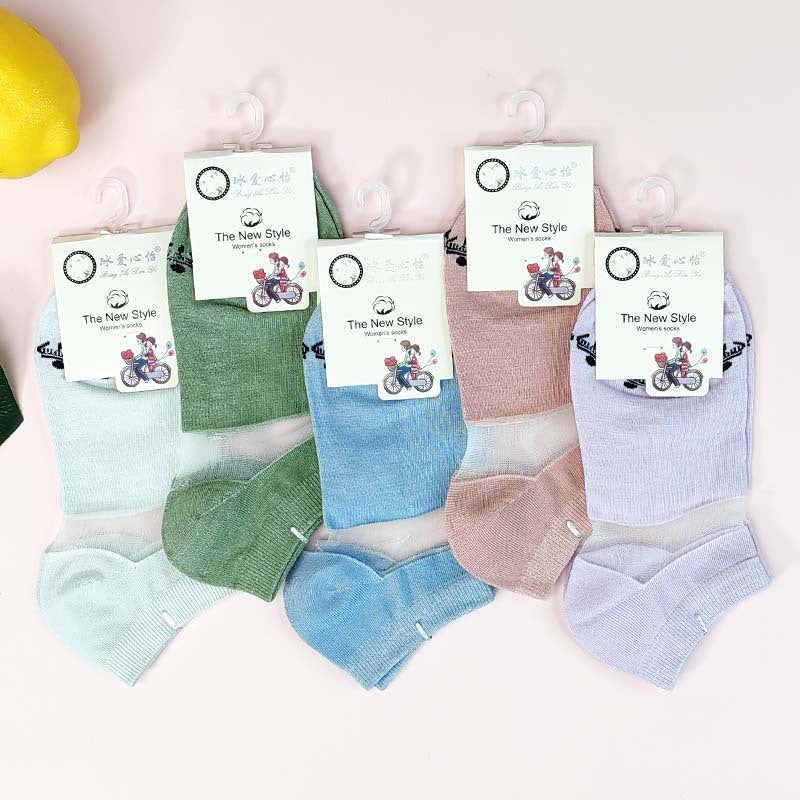 Pure Colored Cotton Women's Low-cut Liners Socks Candy Color Short Socks Japanese Style