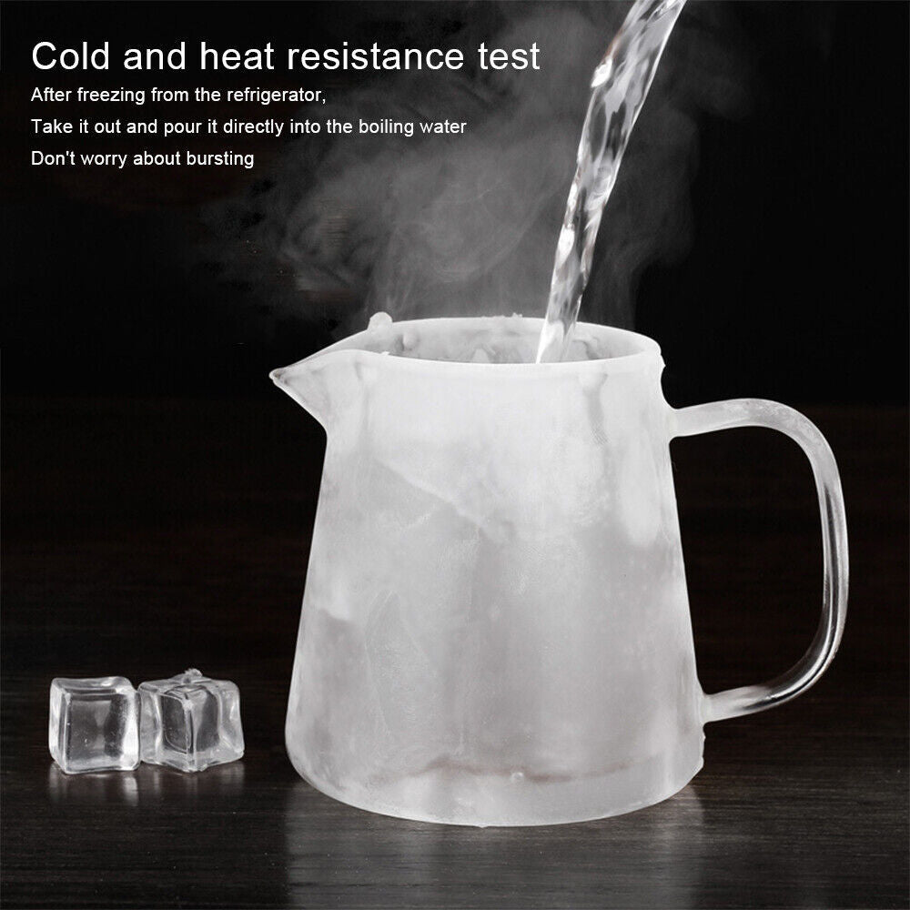 Heat Resistant Clear Glass Teapot Jug With Infuser Coffee Tea Leaf Herbal Pot