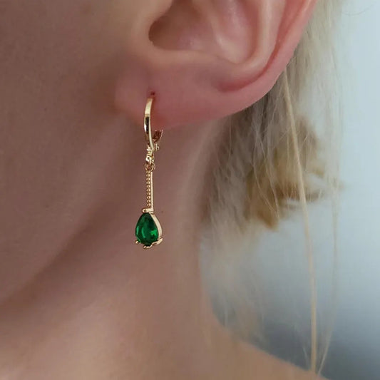 European American And French Style Luxury Ear Ring Long Water Drop