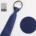 Black Men's Tie Striped Blue Business Tie Lazy Zip Tie In Stock Wholesale Pull Peels