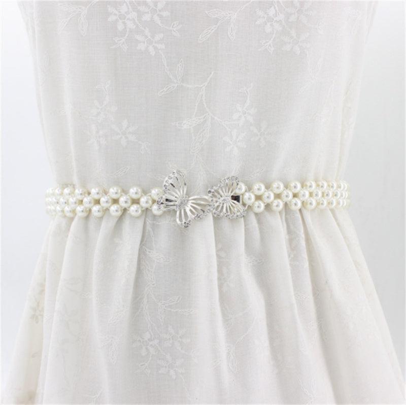 Women's Rhinestone Pearl Waist Chain Fashion Dress Decoration