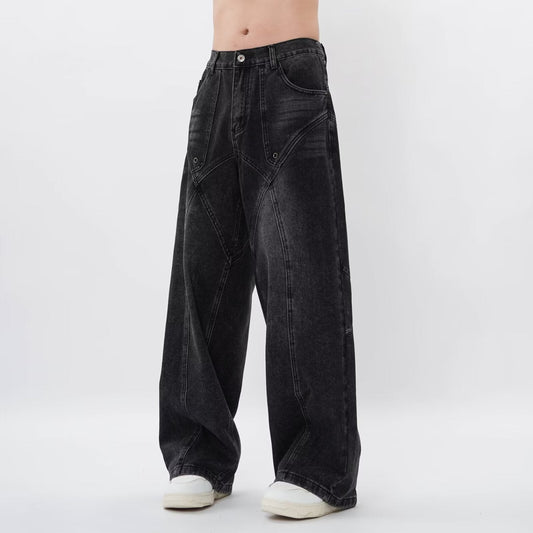 Fashion Men's Loose Cargo Ins Wide-leg Pants