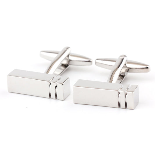 Rectangular Glossy Metal Cufflinks French Cuff French Shirt Men Women Cufflink