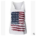 American flag print vest vintage distressed T-shirt top